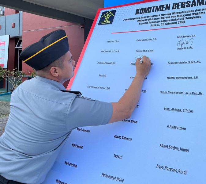 Rutan Sengkang Gelar Penandatanganan Komitmen Bersama Menuju WBBM 