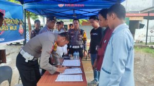 Deklarasi Anti Knalpot Tidak Sesuai Spektek Satuan Lalu Lintas Polres Wajo.