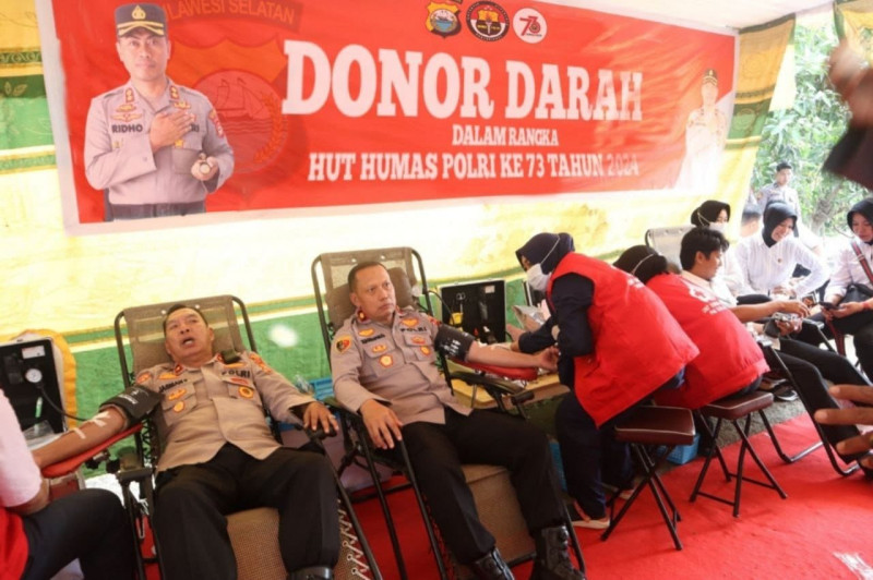 Polres Wajo Gelar Donor Darah di Lingkungan Personil Untuk Peringati HUT Humas Polri Ke 73 Tahun 2024