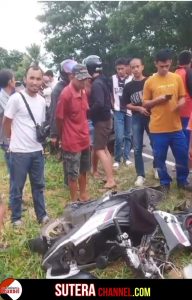 Laka Lantas Adu Banteng Mobil VS Motor di Kecamatan Pammana