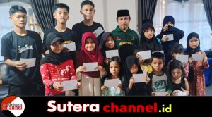 Puluhan Anak Yatim Binaan Sutera Channel Dapat Santunan Dari Donatur