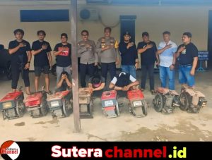 4 Terduga Pelaku Pencurian 11 Mesin Traktor Dibekuk Polisi di Kecamatan Pitumpanua