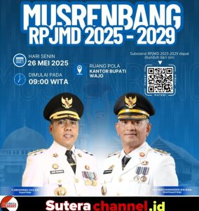 Wakil Bupati Wajo Buka Musrenbang RPJMD 2025, Harapkan Sinergi dan Kolaborasi Wujudkan Visi Misi Wajo Maradeka